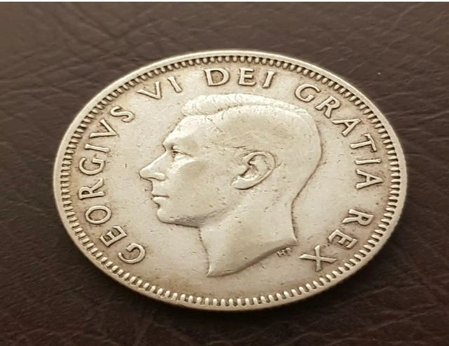 Canada 1947 25 Cent Silver Quarter Coin Circulé bon état