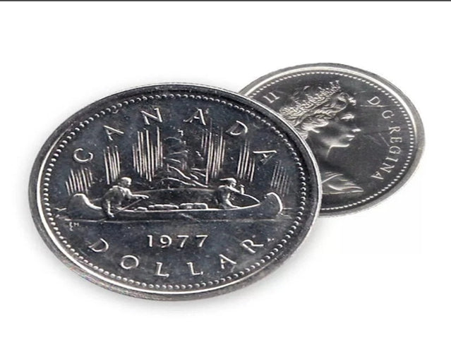 1977 Dollar canadien en nickel Lignes de flottaison complètes BU Coin