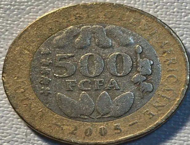 2005 west Africa 500 francs coin F