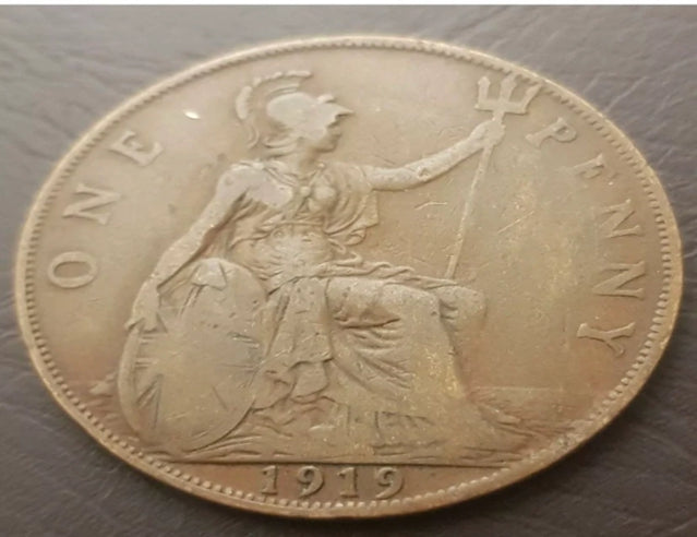 1919 Großbritannien Penny Bronze große Cent-Münze UK von hoher Qualität