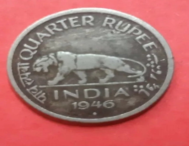 1946 Inde Quarter Rupee Coin VF