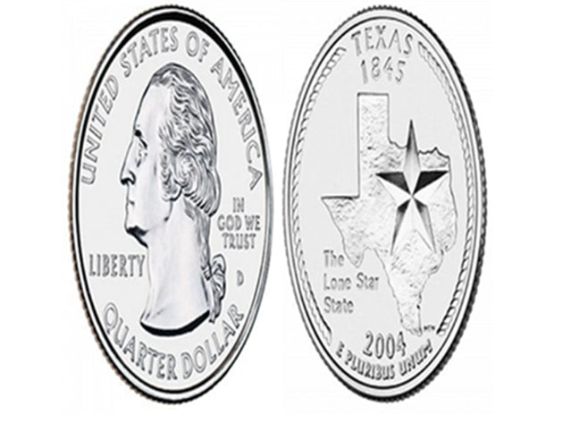 2004 50 États et territoires US Texas Quarters UNC P & D Mark