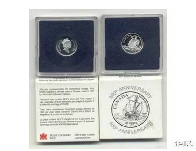 1497-1997 John Cabot 500th anniversary 10 Cent Proof Composition 925 % Silver