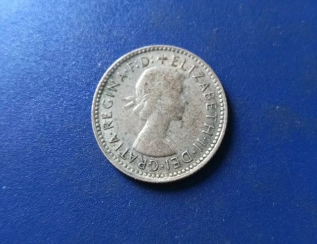 Pièce d'argent Australie 6 pence 1958