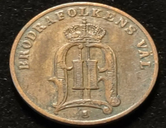 1880 Schweden 1 Erz alte Münze