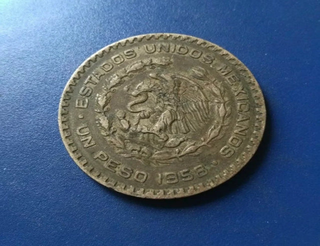 1958 Mexiko 1 Peso Silbermünze