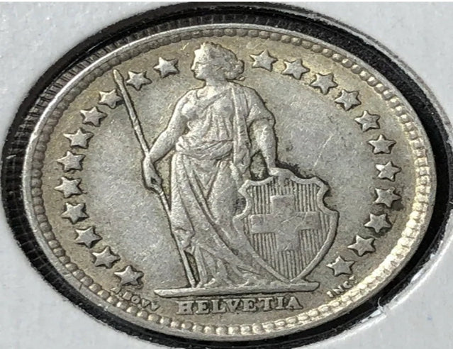 1942 B Switzerland silver 1/2 franc High Grade