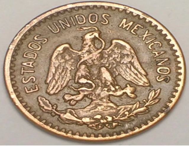 1942 Mexiko Mexikanische One 1 Centavo Eagle Münze VF