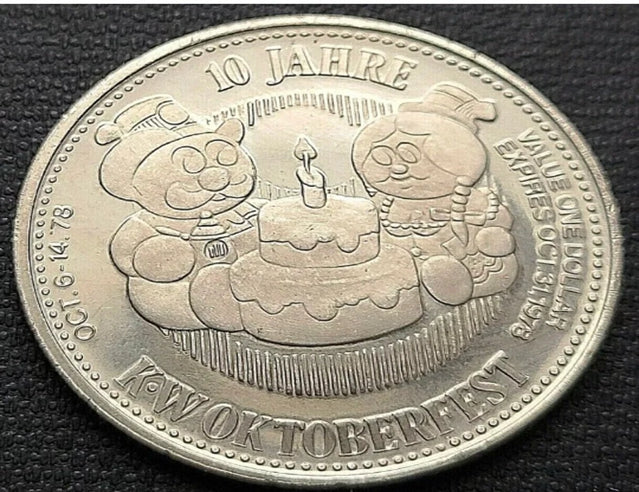 1978 Kitchener Waterloo Ontario 1 Trade Dollar - KW Oktoberfest