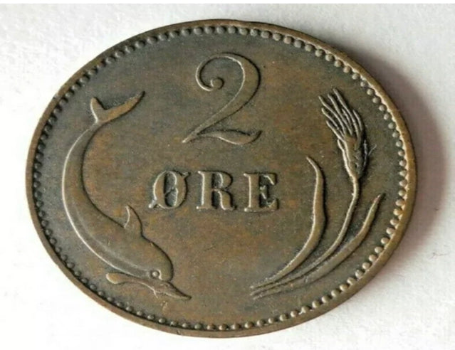 1897 DÄNEMARK 2 ORE - Ausgezeichnete Vintage-Münze