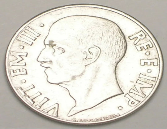 1940 Italien Italienische 20 Centesimi zweiköpfige Münze aus der Zeit des Zweiten Weltkriegs VF