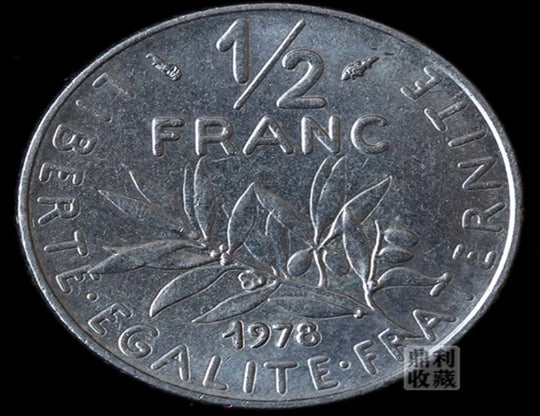 1978 French 1 / 2 francs seeds goddess 19.5mm