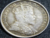 1909 Canadian Silver 5 Cents Edward VII Round Leaf Plain Cross