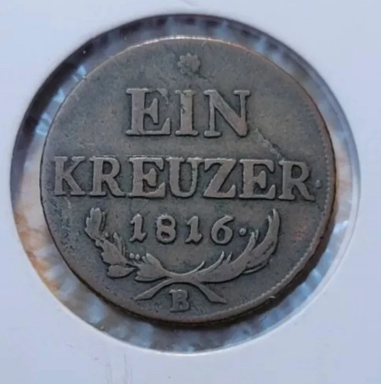 1816-B Austria 1 Kreuzer Franz II World Coin