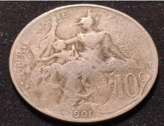 Pièce ancienne de 10 centimes France 1901