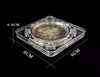 2 Pcs 40mm Diameter acrylic coin box transparent round  rotating box