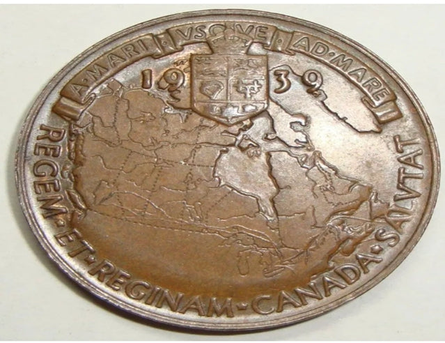 1939 Visite royale canadienne grande pièce de monnaie en argent sterling