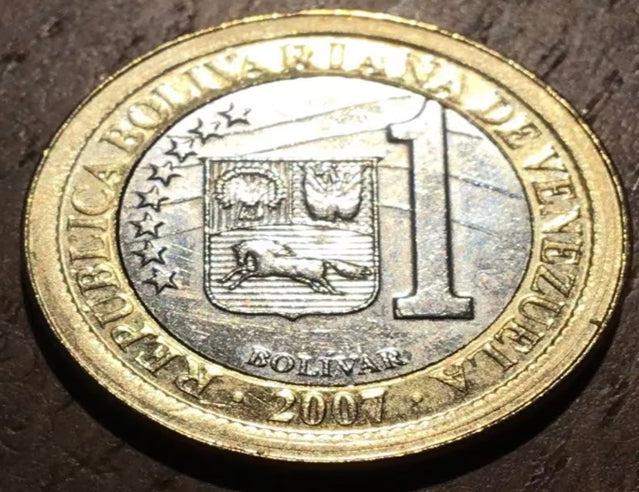 2007 Venezuela Pièce Bimétallique 1 Bolivar VF