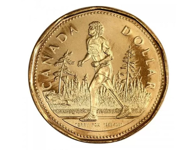 2005 Canadian Terry Fox Marathon of Hope 25th Anniv Loonie Dollar Coin BU