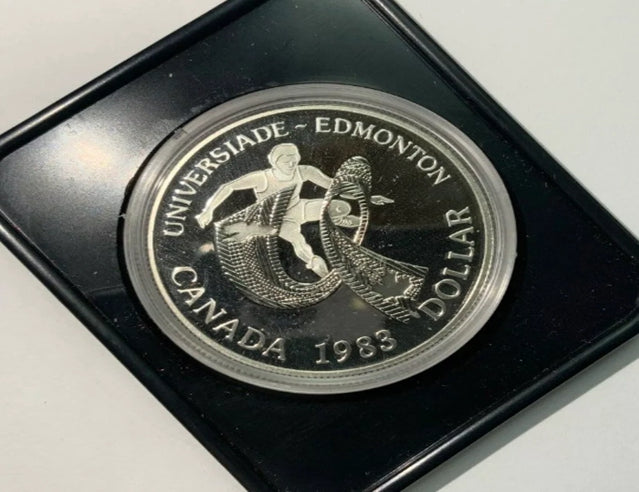 1983 CANADA 1 World University Games Edmonton commemorative silver dollar