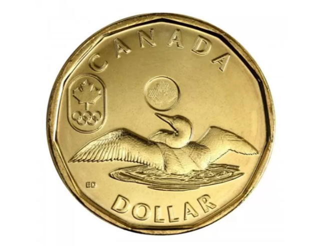 Pièce d'un dollar porte-bonheur olympique canadien 2012 BU