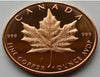 2013 Canada Maple Leaf, Vorderseite USA Shield One Ounce Copper Round – BU