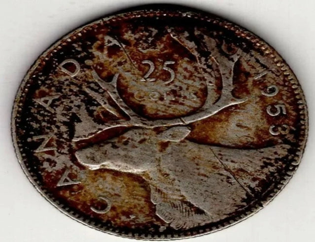 1953 Kanada 25 25 Cent Elizabeth II Silberviertelmünze