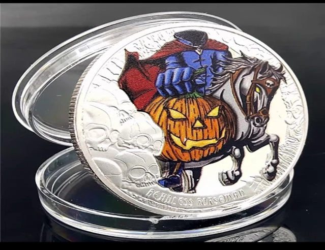 Lucky Coin -Halloween Design-Craft Gift Coin Child Gift  Silver Plated