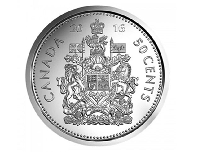 2016 Canadian 50 Cent Coat of Arms BU