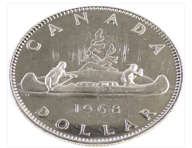 1968 Canadian nickel dollar circulated Coin VF