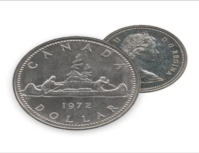 1972 Canadian nickel dollar circulated Coin VF