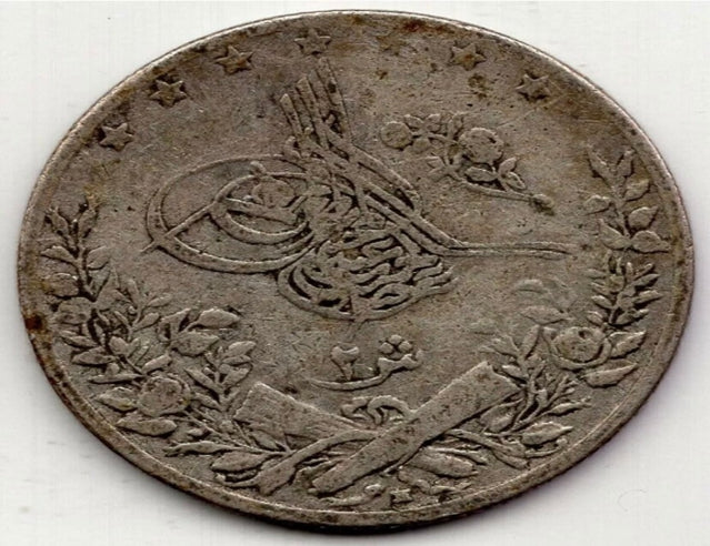 1904 Egypte deux 2 qirsh pièce de monnaie du monde en argent