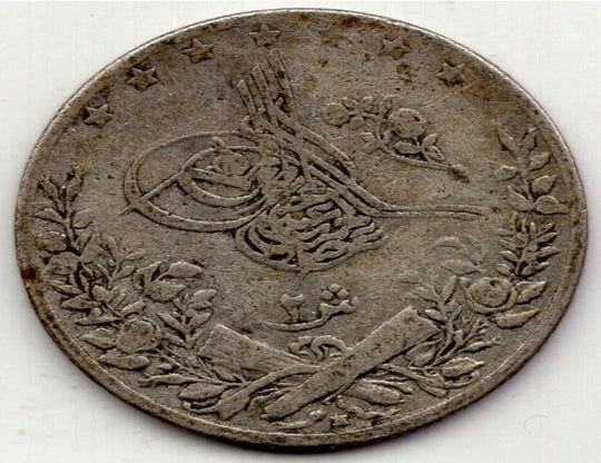 1904 Ägypten zwei 2-Qirsh-Silberweltmünzen