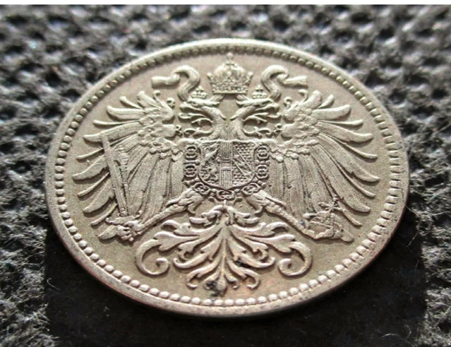 old coin of Austria-hungary empire 10 heller 1915 world war i franz joseph i