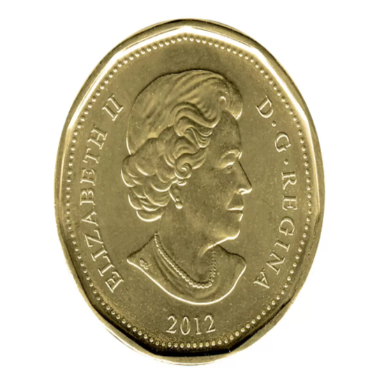 2012 Kanadische Olympia-Lucky-Loonie-Dollar-Münze BU