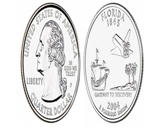 2004 50 États et territoires États-Unis Floride Quarters UNC P & D Mark