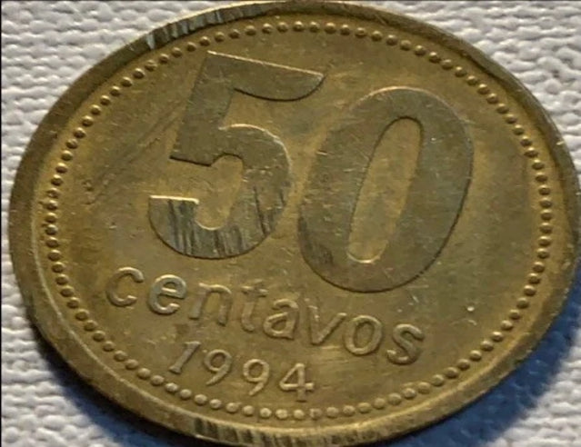 1992-2009 Argentine 50 centavos TTB