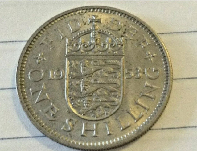 1953 Großbritannien UK-Münze, 1 Schilling