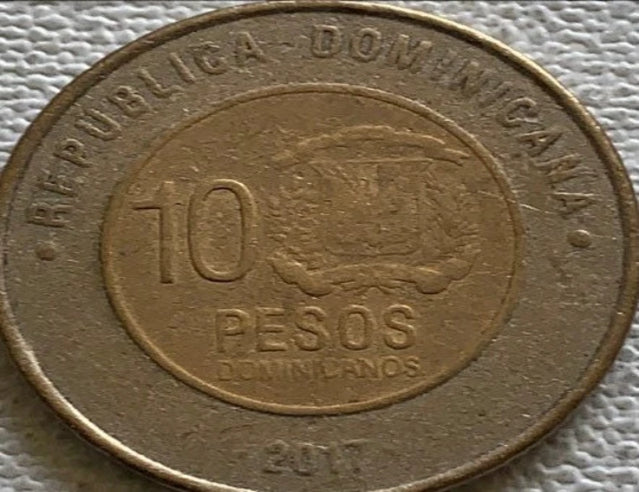 2017 Dominikaner 10 Peso VF