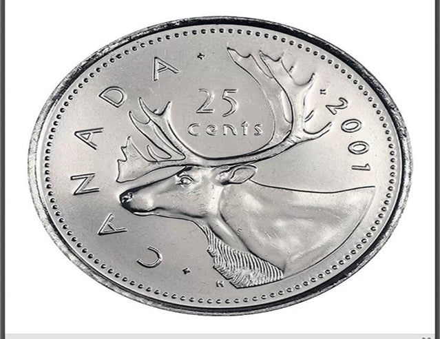 Kanada 2001 Nr. P 25 Cent – ​​BU Canadian Caribou Quarter Niedrige Auflage