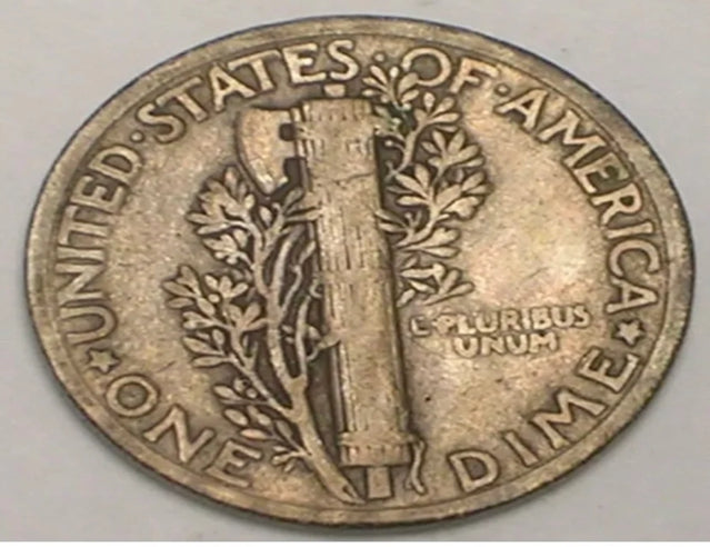 1929 Mercure Tête Ailée Dime Pièce De 10 Cents En Argent VF