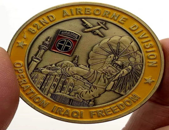 Lucky Coin - 82nd Airborne Division- Craft Gift Coin Colored in Protective Plastic Capsule Silver plated #LWE06