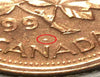 1999 Kanada 1-Cent-Fehlermünze mit einem Punkt auf dem N in Kanada + „N“-Punkt-Variante BU.