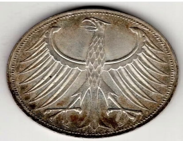 1966 Allemagne cinq 5 mark argent pièce du monde D Mark