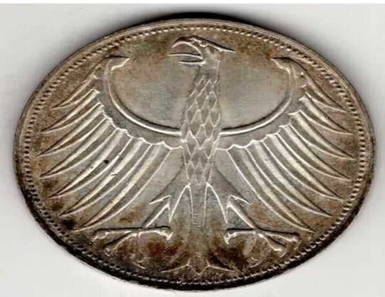 1966 Allemagne cinq 5 mark argent pièce du monde D Mark