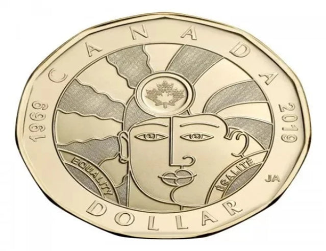 2019 (1969-) Canadian 1 Equality 50th Anniv Loonie Dollar Coin BU