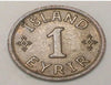 1940 Iceland Icelandic One 1 Eyrir Crowned Monogram WWII Era Coin VF+