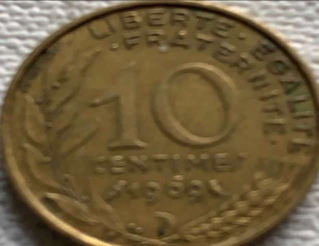 1969 Frankreich 10 Centimes VF