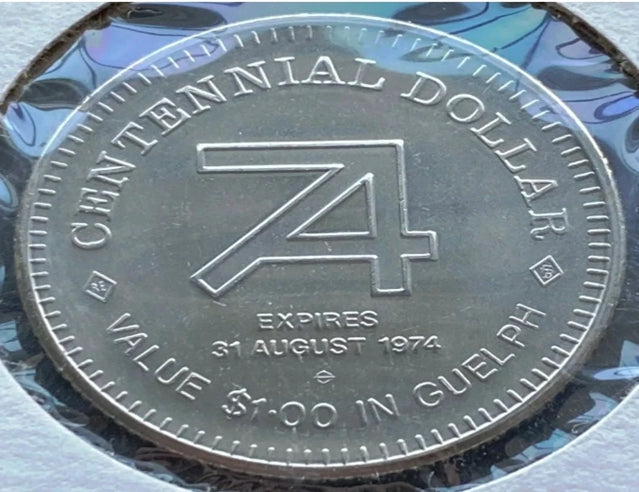 1974 Guelph Ontario 1 Trade Token – Centennial Dollar