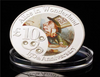 Lucky Coin - Alice in wonderland #2- Craft Gift Coin Colored Silver plated